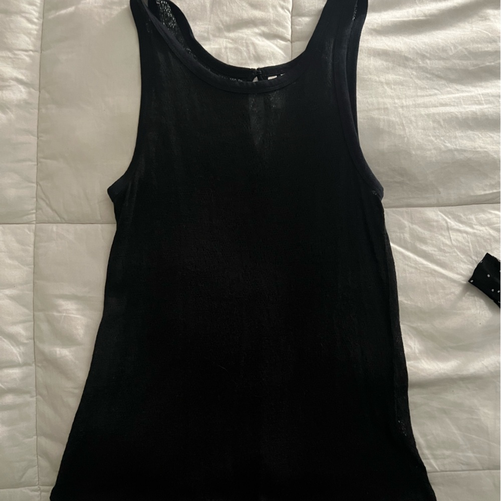 Lacy, sheer lack tank top